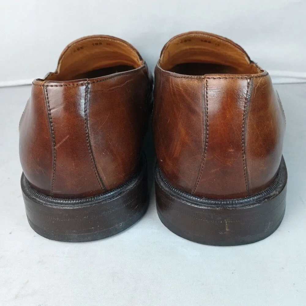MEZLAN Sz 11 M Brown Crocodile & Woven Leather CATANIA Penny Loafers Dress Shoes